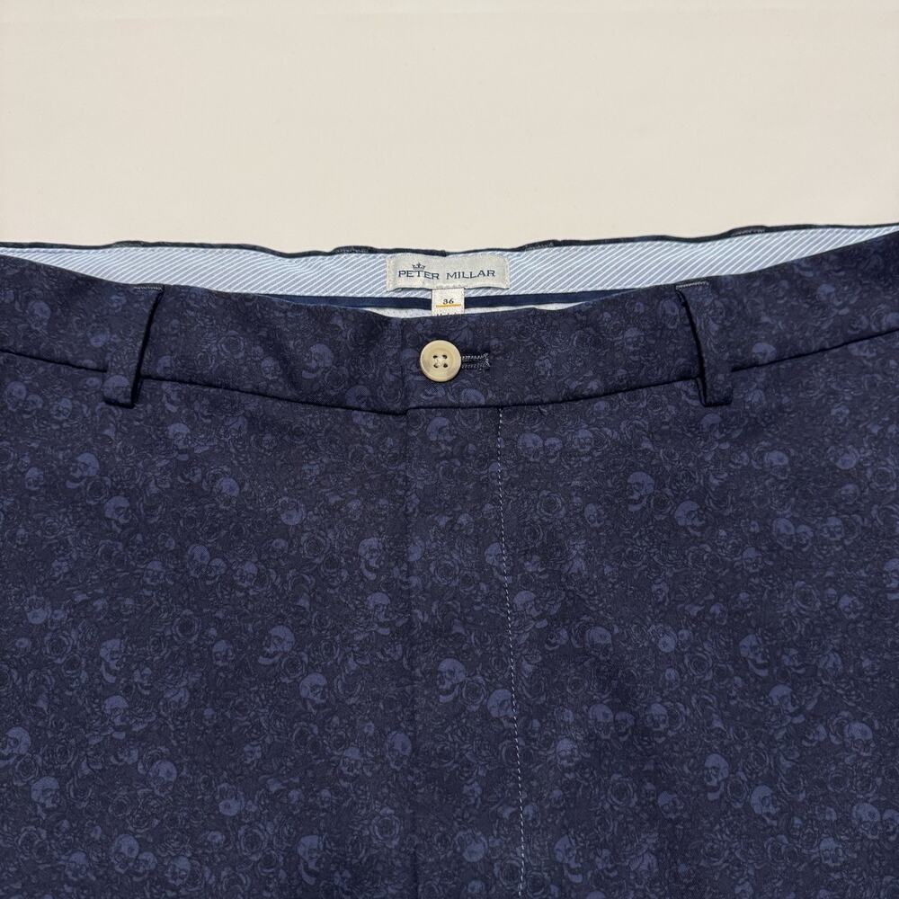 Peter Millar Mens 36 Blue Performance Golf Shorts Moisture Wicking Coastal